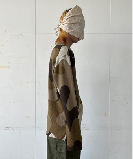 90s  "Yohji Yamamoto" camouflage knit