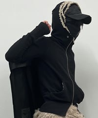 "Y-3" zip-up hoodie with frills