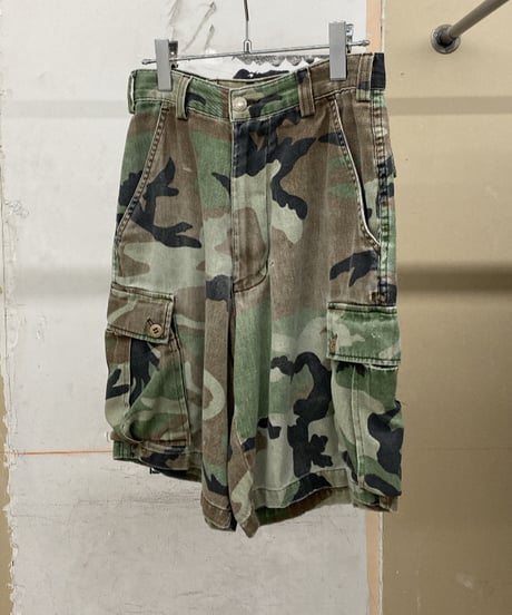 USED "stussy" fade camouflage half-pants