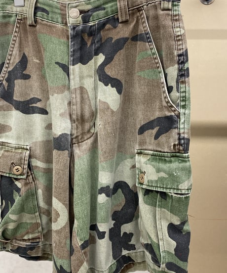 USED "stussy" fade camouflage half-pants