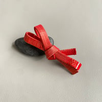 帯締めリボンバレッタ　紅