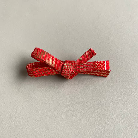 帯締めリボンバレッタ　紅