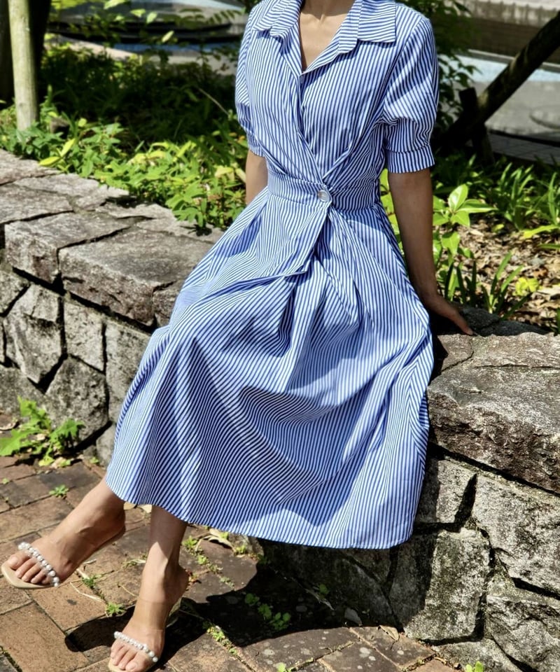 パラスパレス　n numeストライプワンピース サイズ3 パフスリーブ ストライプシャツワンピース | N /エヌ