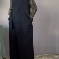 UNIVERSAL TISSU トリプルワッシャーリネンコットン ラップキュロットサロペットPT/UT260PT006