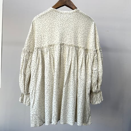 PARIS DE AOUNE ドットプリント バンドカラーギャザーBL/PA261BL009