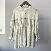 PARIS DE AOUNE ドットプリント バンドカラーギャザーBL/PA261BL009
