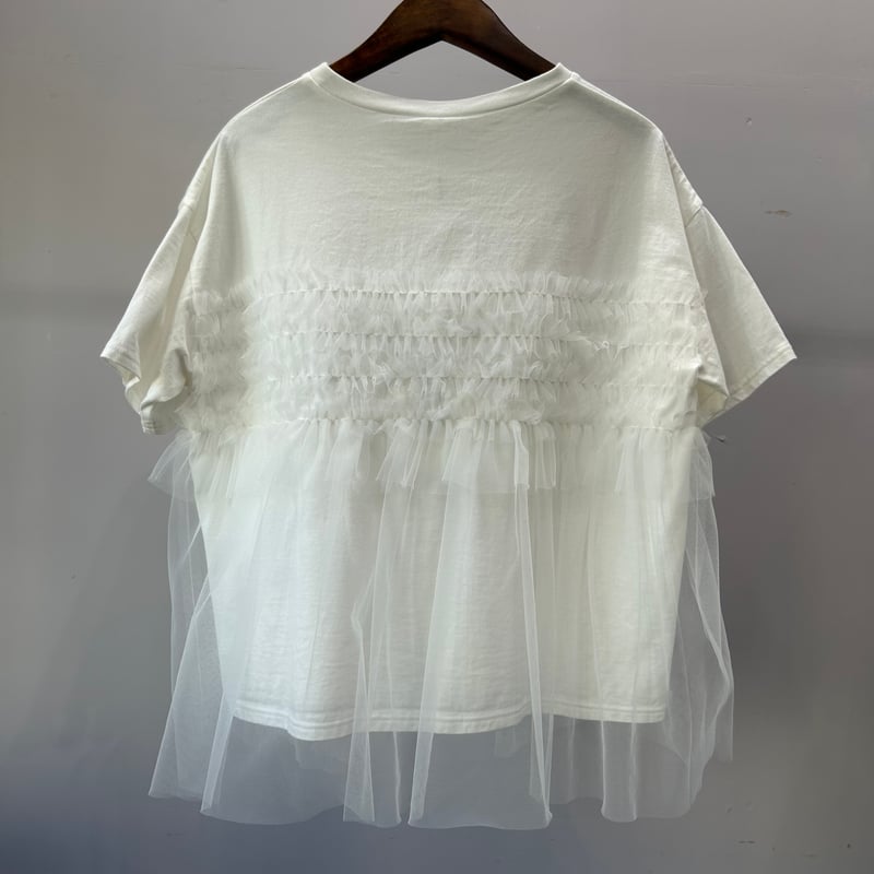 極美品PARIS DE AOUNE クラシック天竺 チュールスリーブ ホワイト 楽天市場】【50%OFF】PARIS DE AOUNE パリドゥアオウネ コットン