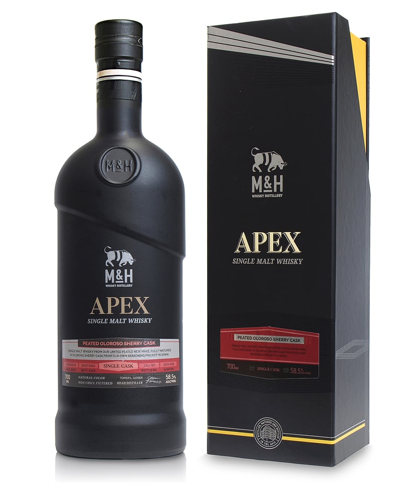 値下げ【新品未開封】M&H APEX シングルモルトウイスキー 700ml 蒸留所オフィシャルのシングルカスク！】M&H APEX SINGLE CASK