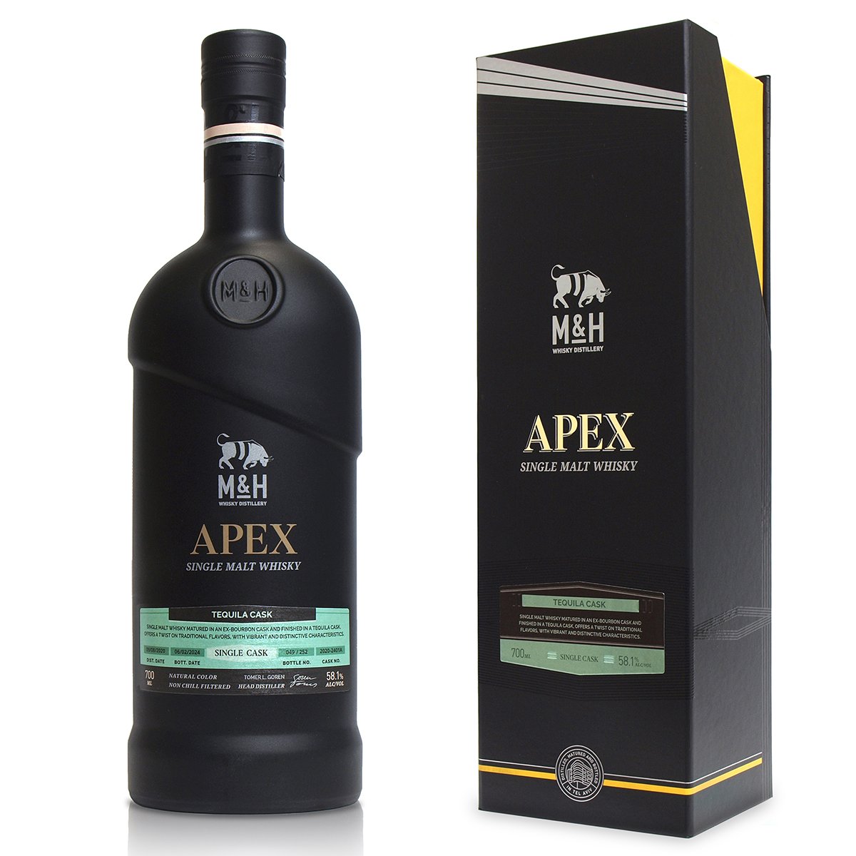 M＆H エイペックス シングルカスク 3年 2020 ソーテルヌワインカスク 貴重なテキーラカスクフィニッシュ！】M&H APEX SC TEQUILA 2020-240
