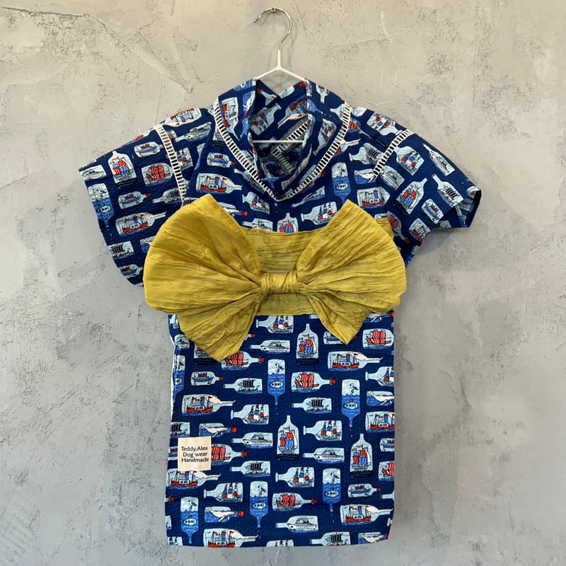 大型犬甚平浴衣 5L 〜 8L ボトルシップネイビー | Teddy.Alex_Dog wear