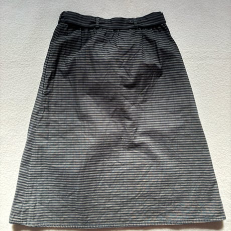 VUOKKO Quilt Skirt  Green/Black Horizontal stripe