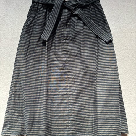 VUOKKO Quilt Skirt  Green/Black Horizontal stripe