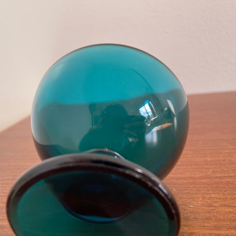 1956 Saara Hopea Nuutajarvi Finland Ice cream glass bowl 5379 サーラ・ホペア ヌータヤルヴィ アイスクリームグラス ブルー❷