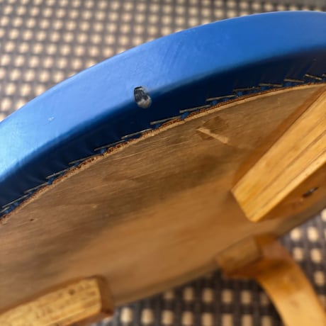 1950's Alvar Aalto Stool60 Blue Vinyl Leather アルヴァ・アアルト artek スツール60
