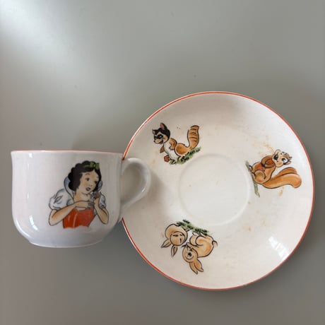 ▲1937 Arabia Finland "Snow White" Kids Cup&saucer❷