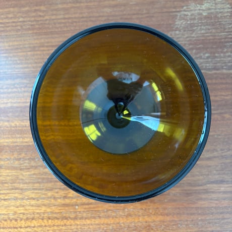 1956 Saara Hopea Nuutajarvi Finland Ice cream glass bowl 5379 サーラ・ホペア ヌータヤルヴィ アイスクリームグラス イエロー❶