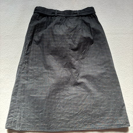 VUOKKO Quilt Skirt  Green/Black Horizontal stripe