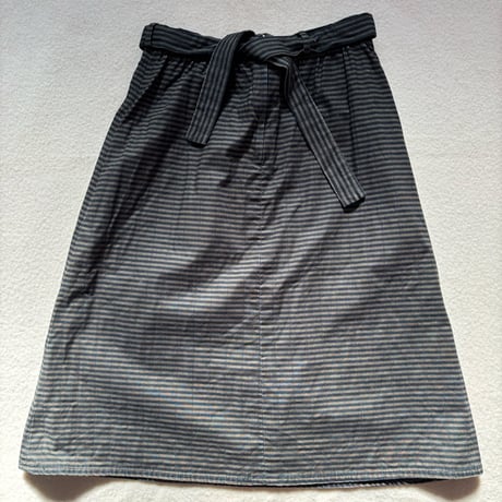 VUOKKO Quilt Skirt  Green/Black Horizontal stripe