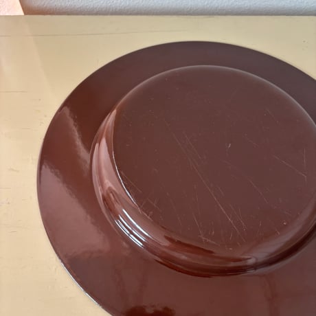 Finel/ARABIA/Wärtsilä Enamel Rim Plate "Emma" Brown❶