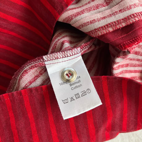 Marimekko Jokapoika stripe shirts Red×Wine 38