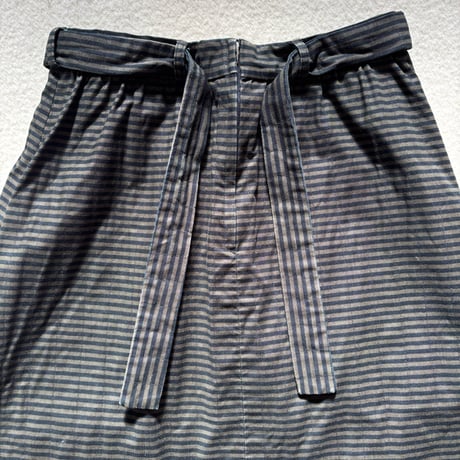 VUOKKO Quilt Skirt  Green/Black Horizontal stripe