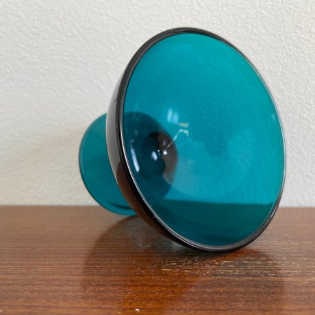 1956 Saara Hopea Nuutajarvi Finland Ice cream glass bowl 5379 サーラ・ホペア ヌータヤルヴィ アイスクリームグラス ブルー❷