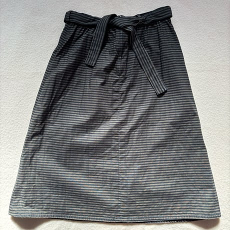VUOKKO Quilt Skirt  Green/Black Horizontal stripe