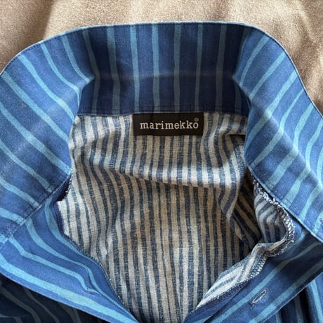 Marimekko Jokapoika stripe shirts  Blue×Blue 40