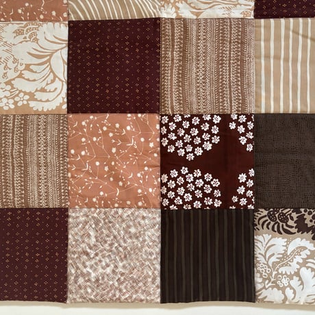 Vanhaa ja Kaunista Vintage Marimekko patchwork quilt Throw/blanket Brown