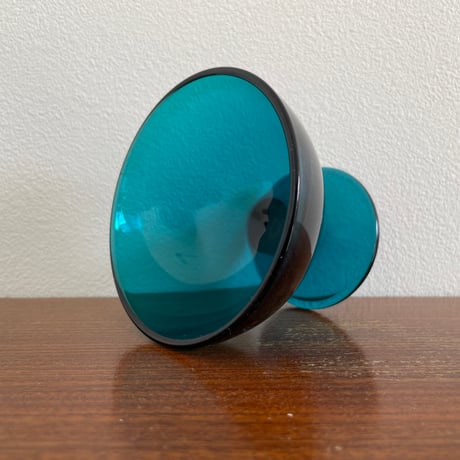 1956 Saara Hopea Nuutajarvi Finland Ice cream glass bowl 5379 サーラ・ホペア ヌータヤルヴィ アイスクリームグラス ブルー❷