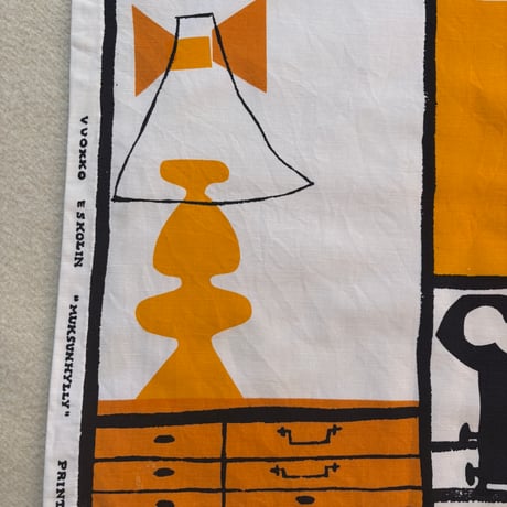 1955 Printex(Marimekko) "Muksunhylly" Vuokko Eskolin Cut cloth