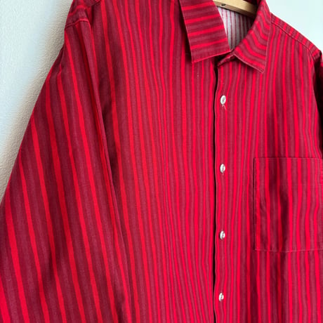 Marimekko Jokapoika stripe shirts Red×Wine 38