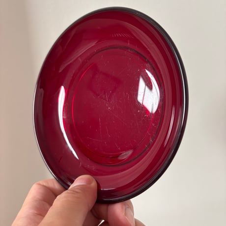 Saara Hopea Nuutajarvi 5277 Glass plate Red