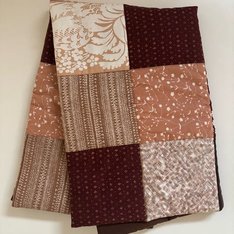Vanhaa ja Kaunista Vintage Marimekko patchwork quilt Throw/blanket Brown