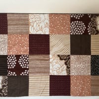 Vanhaa ja Kaunista Vintage Marimekko patchwork quilt Throw/blanket Brown
