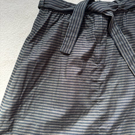 VUOKKO Quilt Skirt  Green/Black Horizontal stripe