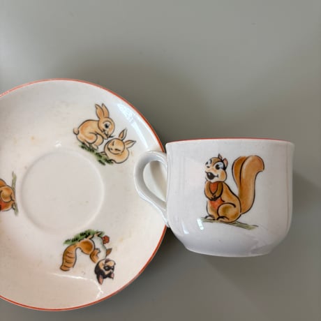 ▲1937 Arabia Finland "Snow White" Kids Cup&saucer❷