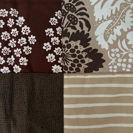 Vanhaa ja Kaunista Vintage Marimekko patchwork quilt Throw/blanket Brown
