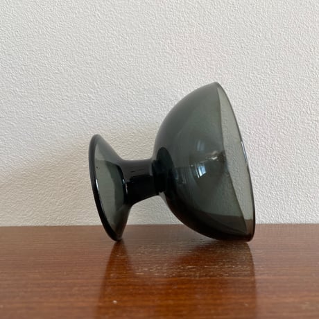1956 Saara Hopea Nuutajarvi Finland Ice cream glass bowl 5379 サーラ・ホペア ヌータヤルヴィ アイスクリームグラス グレー❶