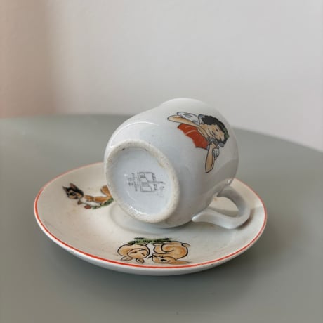 ▲1937 Arabia Finland "Snow White" Kids Cup&saucer❷
