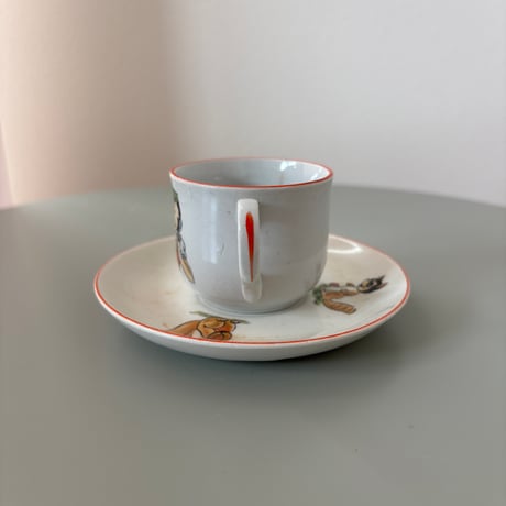 ▲1937 Arabia Finland "Snow White" Kids Cup&saucer❷
