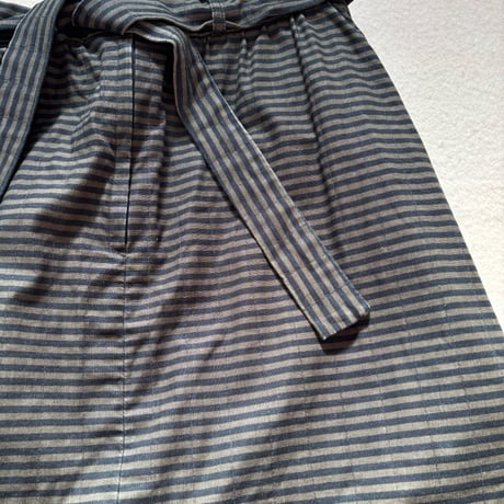 VUOKKO Quilt Skirt  Green/Black Horizontal stripe