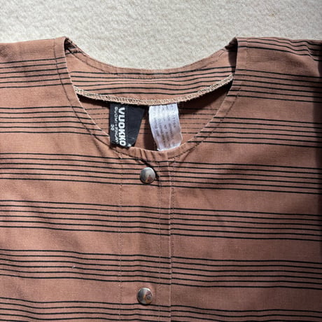 1980's VUOKKO Stripe Shirt Jacket Brown