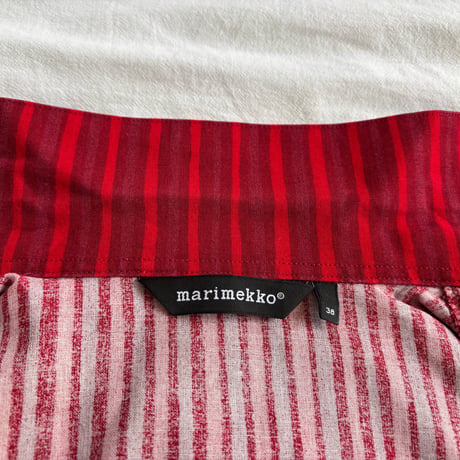 Marimekko Jokapoika stripe shirts Red×Wine 38