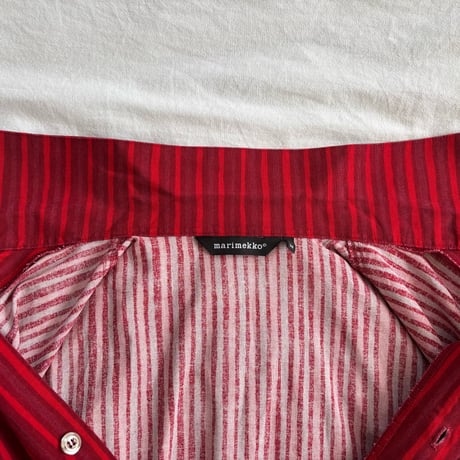 Marimekko Jokapoika stripe shirts Red×Wine 38