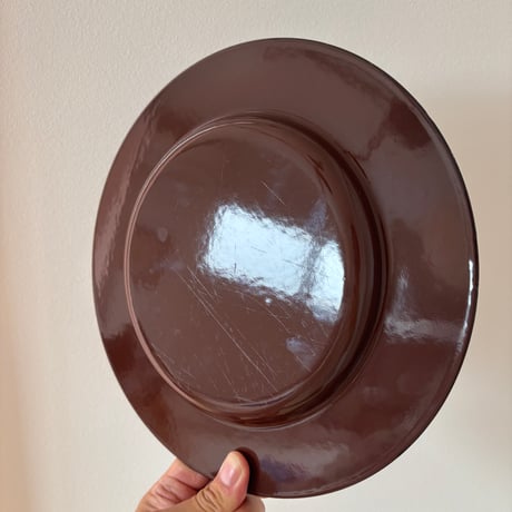 Finel/ARABIA/Wärtsilä Enamel Rim Plate "Emma" Brown❶