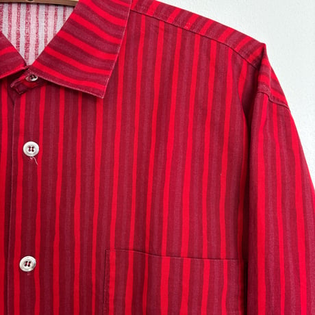 Marimekko Jokapoika stripe shirts Red×Wine 38