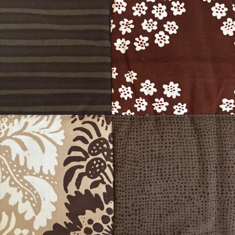 Vanhaa ja Kaunista Vintage Marimekko patchwork quilt Throw/blanket Brown
