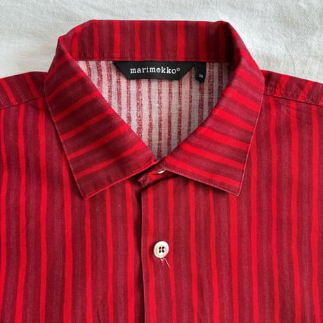 Marimekko Jokapoika stripe shirts Red×Wine 38