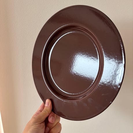 Finel/ARABIA/Wärtsilä Enamel Rim Plate "Emma" Brown❶
